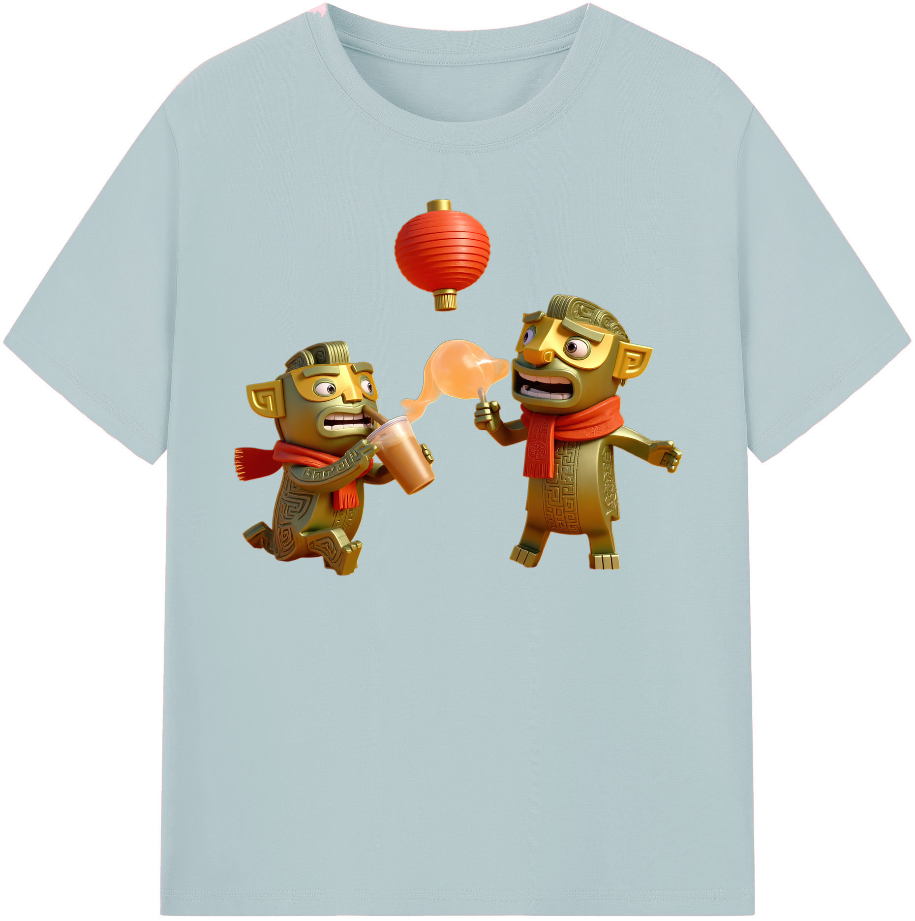 （画像用） Ne Zha 2 ナタ 魔童の大暴れ 綿100％半袖Tシャツ（フロントプリント）